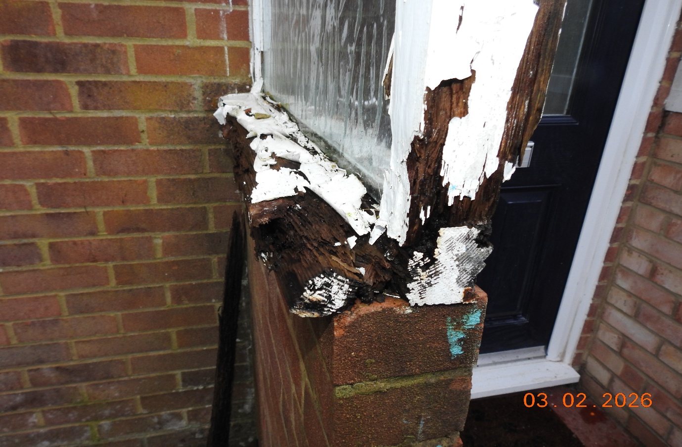 Fungal decay and rot to the porch timbers.